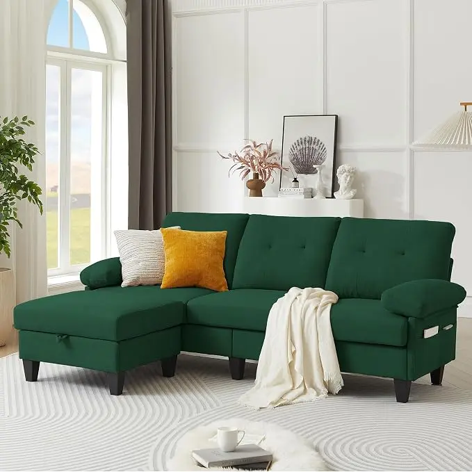 Sectional Sofa Couch for Living Room, Deep 3-Seater L Shaped Couches