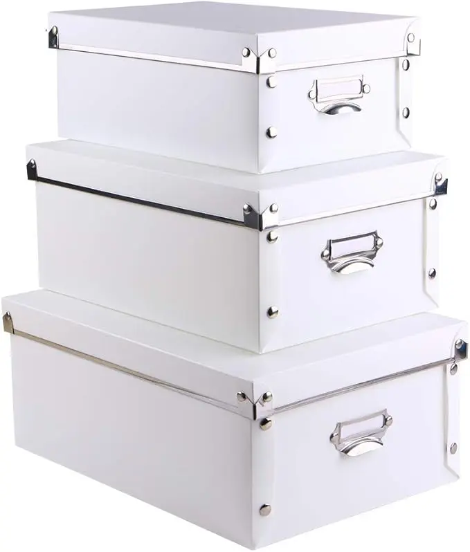 SEEKIND Decorative Storage Boxes with Lids,Water-Proof Storage Bins for Shoes,Clothes,Office …