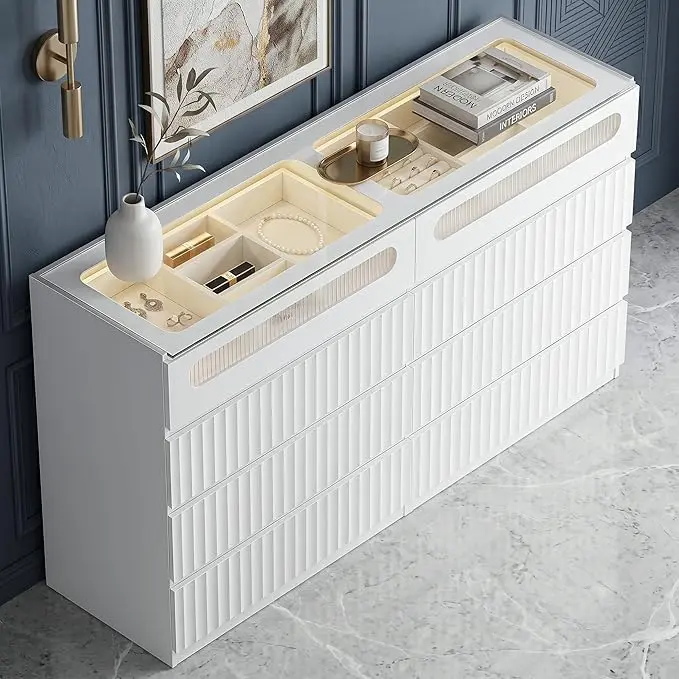 senlin Fluted 8 Drawer Dresser,