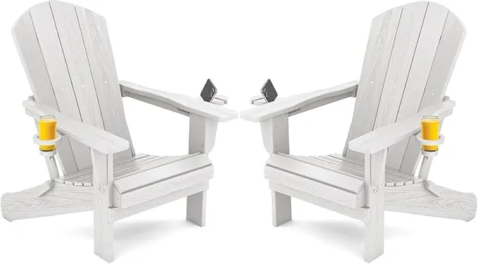 SERWALL Adirondack Chair with Cup Holders