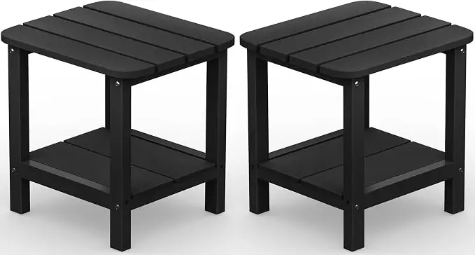 SERWALL Double Adirondack Side Set of 2, Table Rectangular End Table