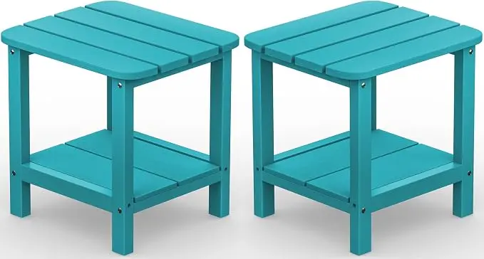 SERWALL Double Adirondack Side Table End Table Set of 2- Tiffany