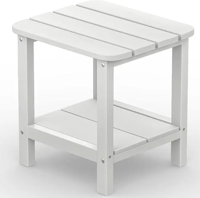 SERWALL Double Adirondack Side Table End Table- White