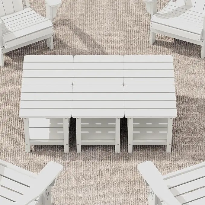 SERWALL Double Adirondack Side Table Set of 6, End Table- White