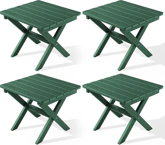 SERWALL Folding Outdoor Side Table Set of 4, Small Adirondack Side Table