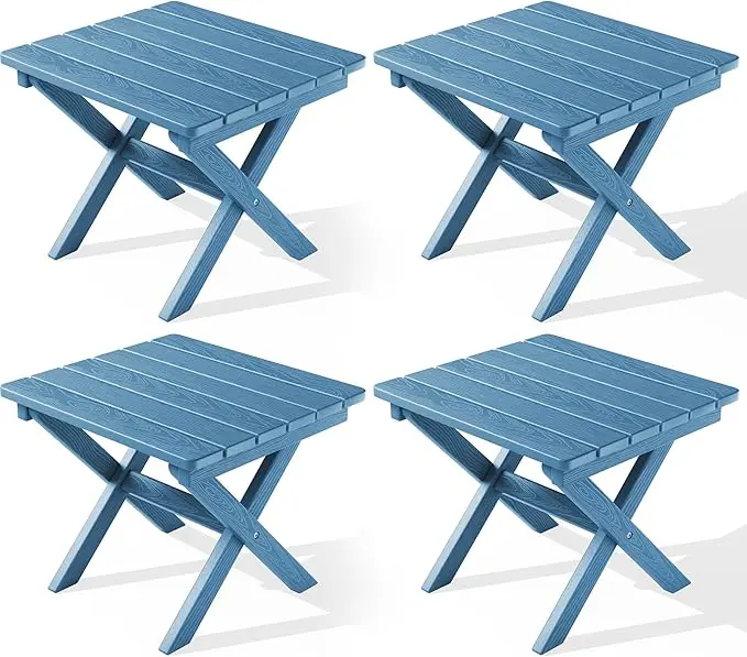 SERWALL Folding Outdoor Side Table Set of 4, Small Adirondack Side Table