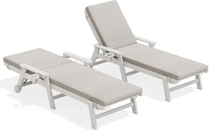 SERWALL Outdoor Chaise Lounge Set of 2