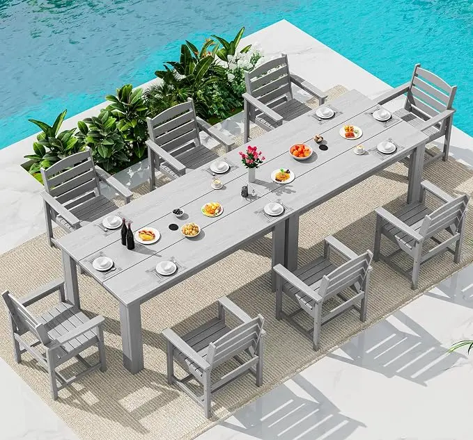SERWALL Outdoor Dining Sets for 8, Outdoor Dining Sets for 8 Person