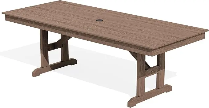 SERWALL Outdoor Dining Table, All Weather HDPE Patio Dining Table