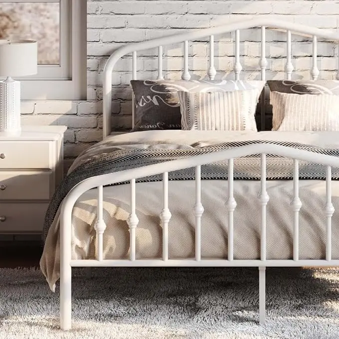 SHA CERLIN Queen Size Metal Platform Bed Frame