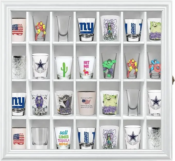 Shot Glass Display Cabinet Solid Wood