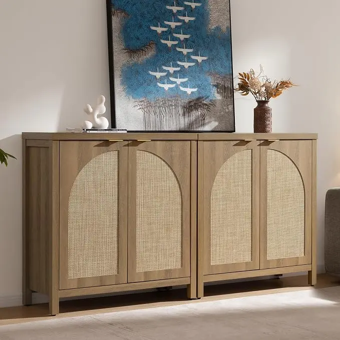 SICOTAS 68" W Rattan Sideboard Buffet Cabinet