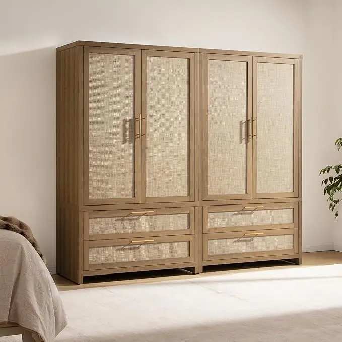 SICOTAS Larger Armoire Wardrobe Closet, Boho Armoire Clothes Organizer