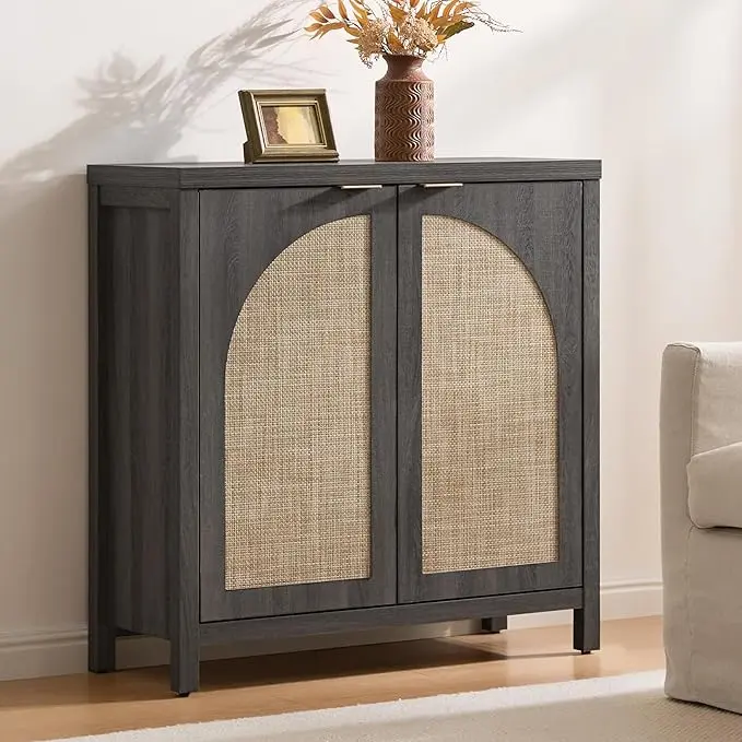 SICOTAS Rattan Sideboard Buffet Cabinet
