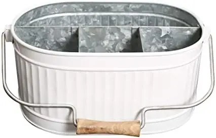 Silverware Caddy White Heavy Duty Alloy Utensil Organizer