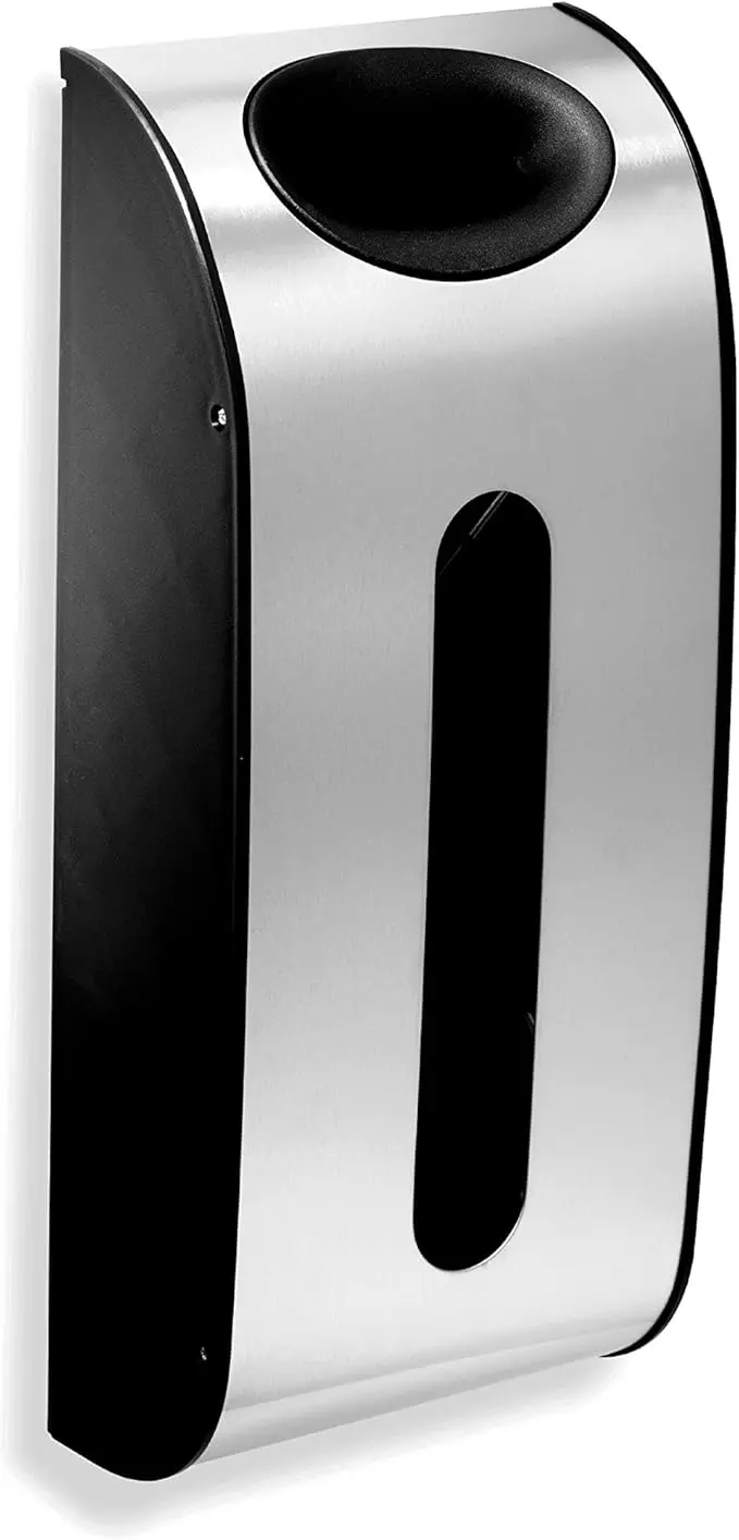 simplehuman Wall Mount Grocery Bag Dispenser, Brushed Stainless Steel