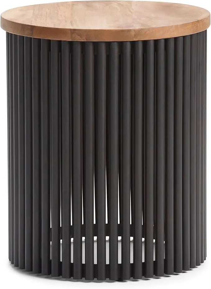 SIMPLIHOME Demy Metal and Wood Accent Table