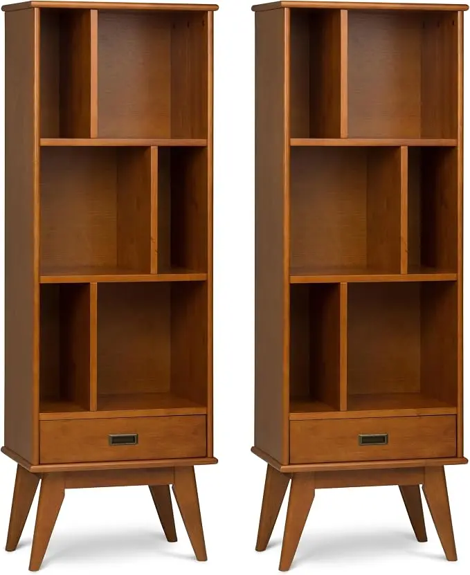 SIMPLIHOME Draper 22 inch Mid-Century Modern 6 Cubbie Bookcase