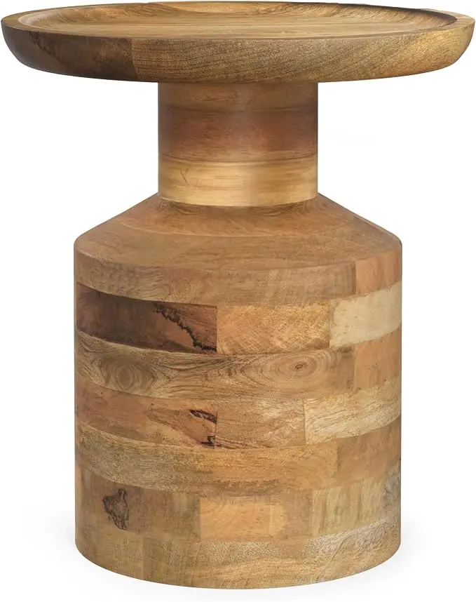 SIMPLIHOME Haynes 16-inch Wide Solid Mango End Table in Natural, Handcrafted