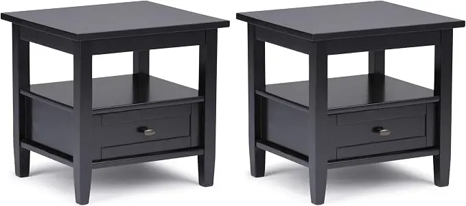 SIMPLIHOME Warm Shaker Solid Wood 20 inch Wide Transitional-Style End Tables in