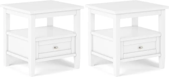 SIMPLIHOME Warm Shaker Solid Wood 20 inch Wide Transitional-Style End Tables in