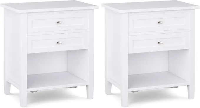SIMPLIHOME Warm Shaker Solid Wood 24 inch Wide Transitional-Style Bedside