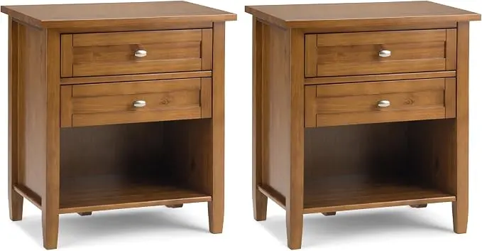 SIMPLIHOME Warm Shaker Solid Wood 24 inch Wide Transitional-Style Bedside