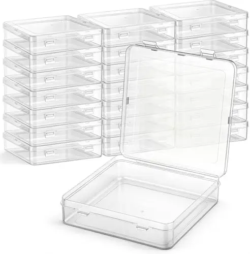 Small Clear Plastic Container Box, 5.9 x 5.9 x 1.5 in