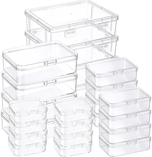 Small Clear Plastic Container Box, Multiple Sizes