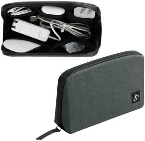 Small Electronics Organizer Travel Case, Cord and Cable Tech Bag Pouch