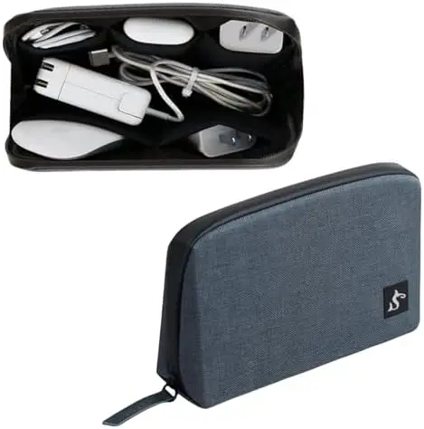 Small Electronics Organizer Travel Case, Cord and Cable Tech Bag Pouch