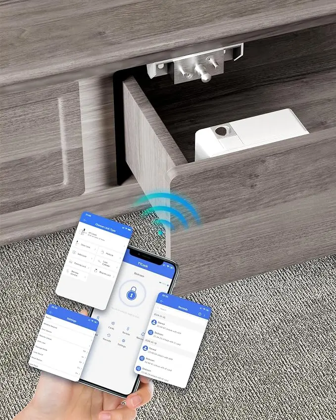 Smart Cabinet Lock Bluetooth Hidden Safety RFID Kid Keyless Drawer Locks