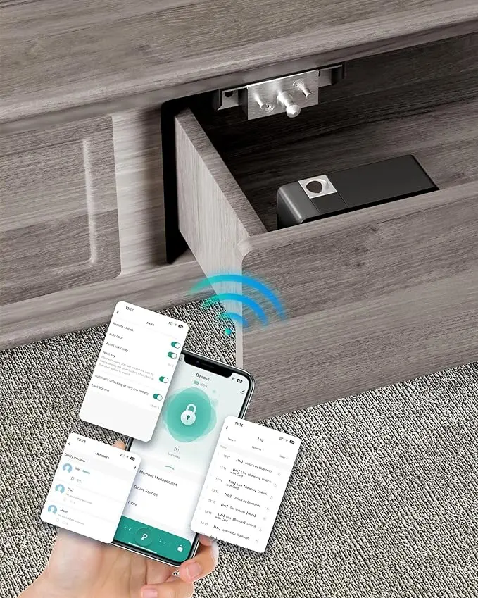 Smart Cabinet Lock Hidden Invisible RFID Kid Keyless Drawer Locks