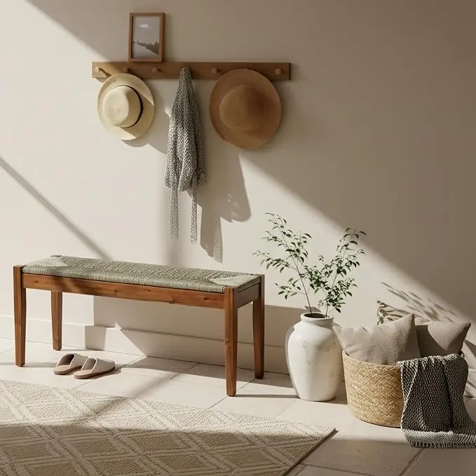 Solid Wood Acacia Indoor Bench