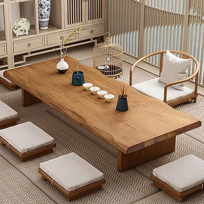 Solid Wood Japanese Low Floor Table Meditation Floor Sitting Altar Table