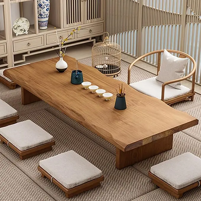 Solid Wood Japanese Low Floor Table Meditation Floor Sitting Altar Table