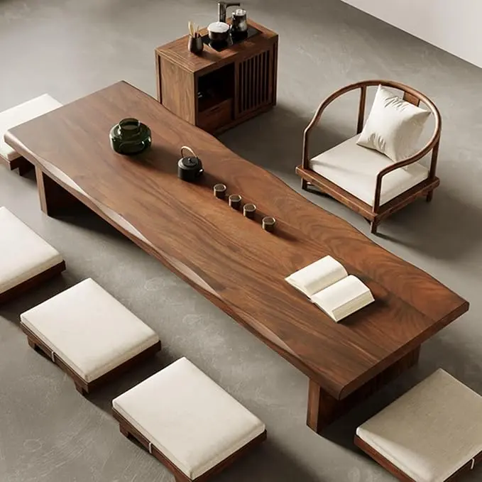 Solid Wood Japanese Low Floor Table Meditation Floor Sitting Altar Table