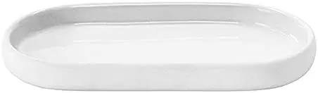 SONO Modern Bathroom Countertop Oval Tray Organizer, White