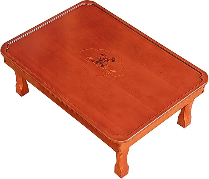 Square Folding Coffee Table, Wooden Korean Style Multifunctional Dining Table
