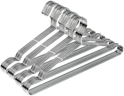 Stainless Steel Hangers, 40 Pack, 16.5 Inch, 15 lb Capacity