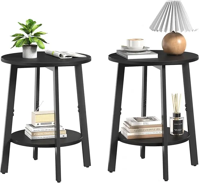 sthmec Side Table Set of 2, Small Round End Table