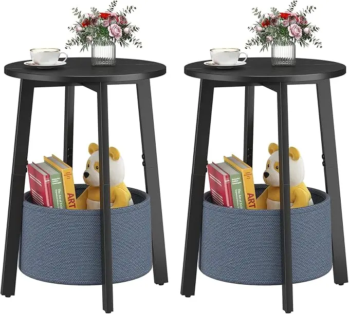 sthmec Small Round Side End Table Set of 2