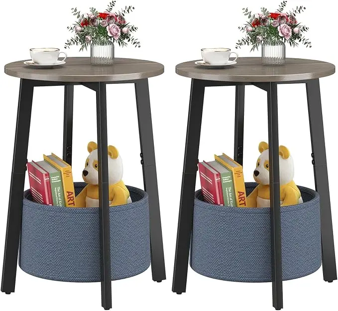 sthmec Small Round Side End Table Set of 2