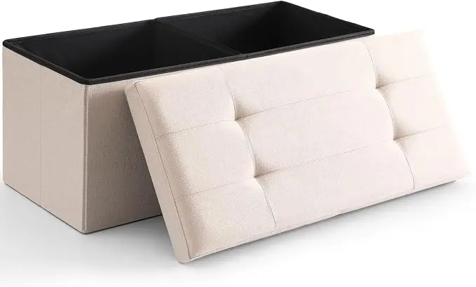 Storage Ottoman Bench Foldable Seat Footrest End of Bed Ottoman