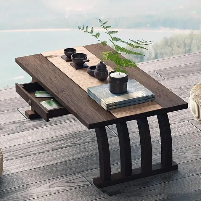 Stylish Portable Japanese Wooden Floor Table