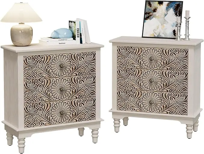 SUNBURY Night Stand Set 2, Accent End Table