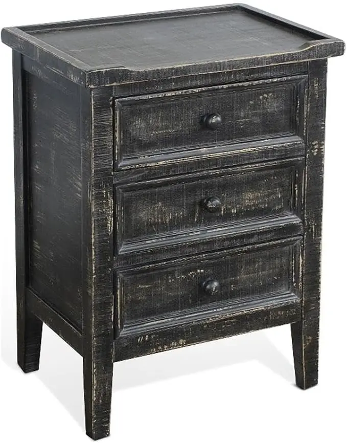 Sunny Designs Marina Black Sand Wood End Table