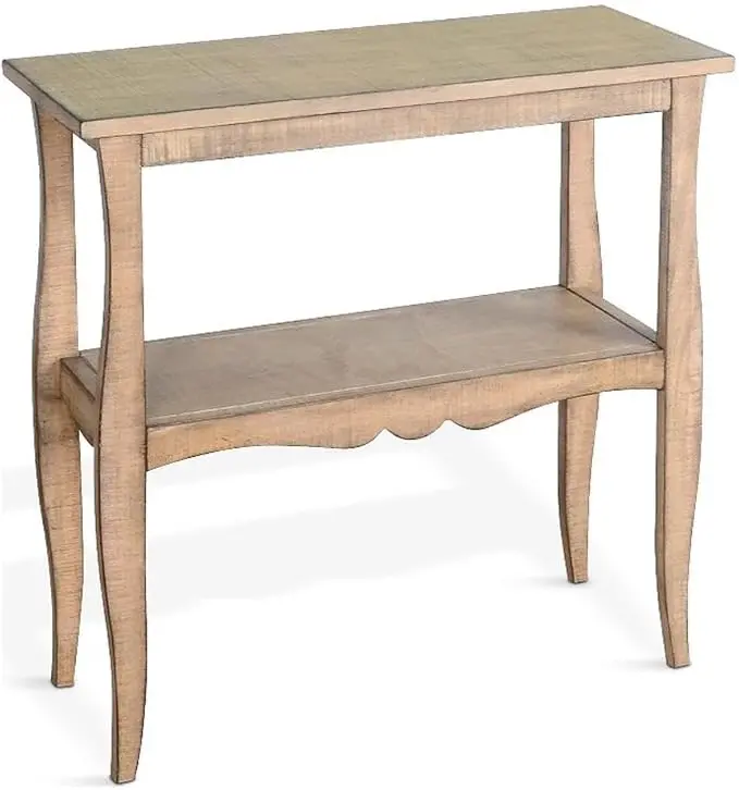 Sunny Designs Marina Oak Beach Pebble Solid Wood and Veneers Side Table