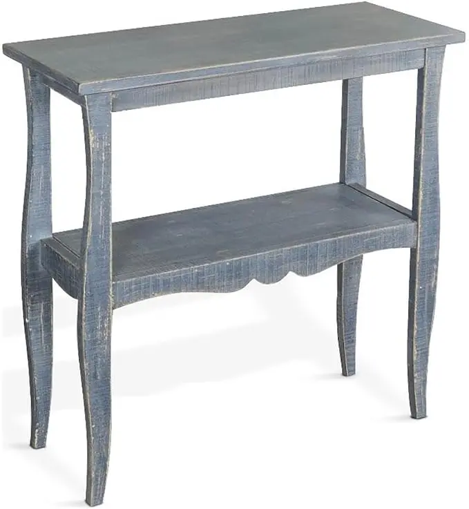 Sunny Designs Marina Ocean Blue Solid Wood and Veneers Side Table
