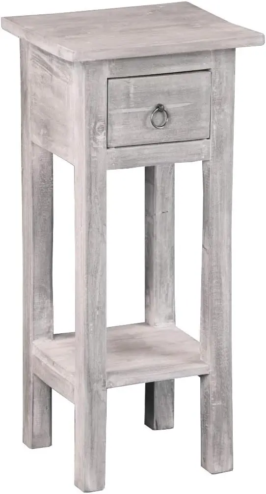Sunset Trading Shabby Chic Cottage Accent Table, Distressed Light Gray